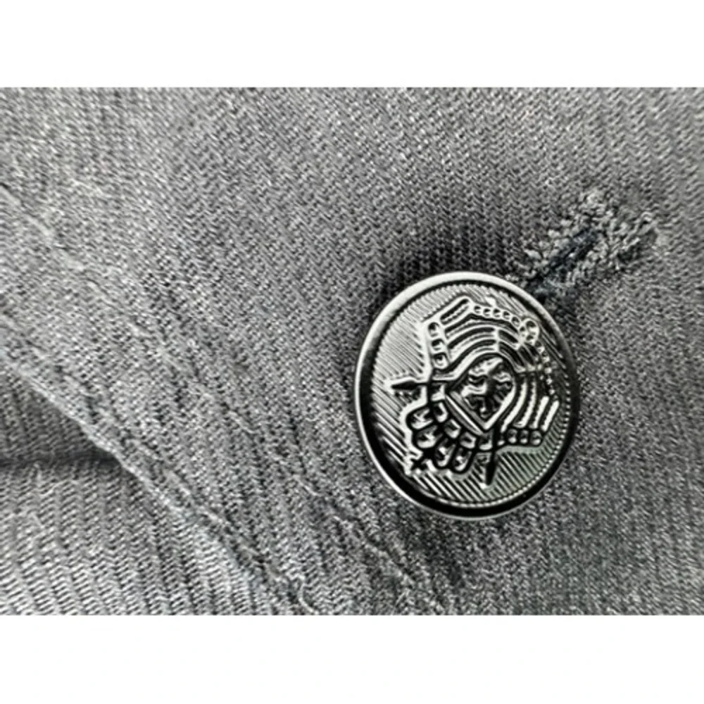 Guess Military Jacket Kids S 4 Black Studded Epaulette Linen‎ Blend Jacket Read